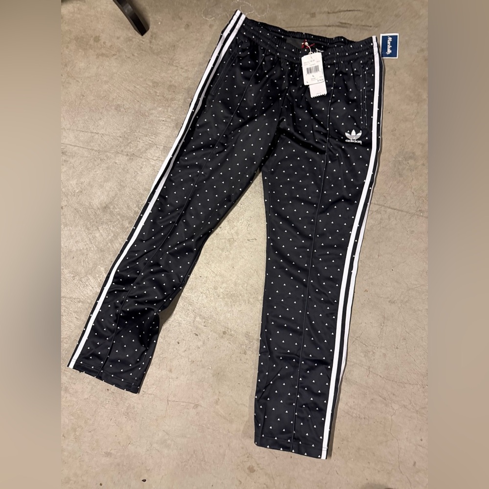 Adidas Women's Black and White Triangles Joggers